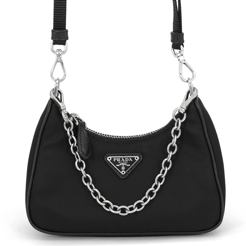 Prada Shoulder Bag Re-Edition Tessuto Micro Nylon 1TT122 PRADA 2-way Black Ha...